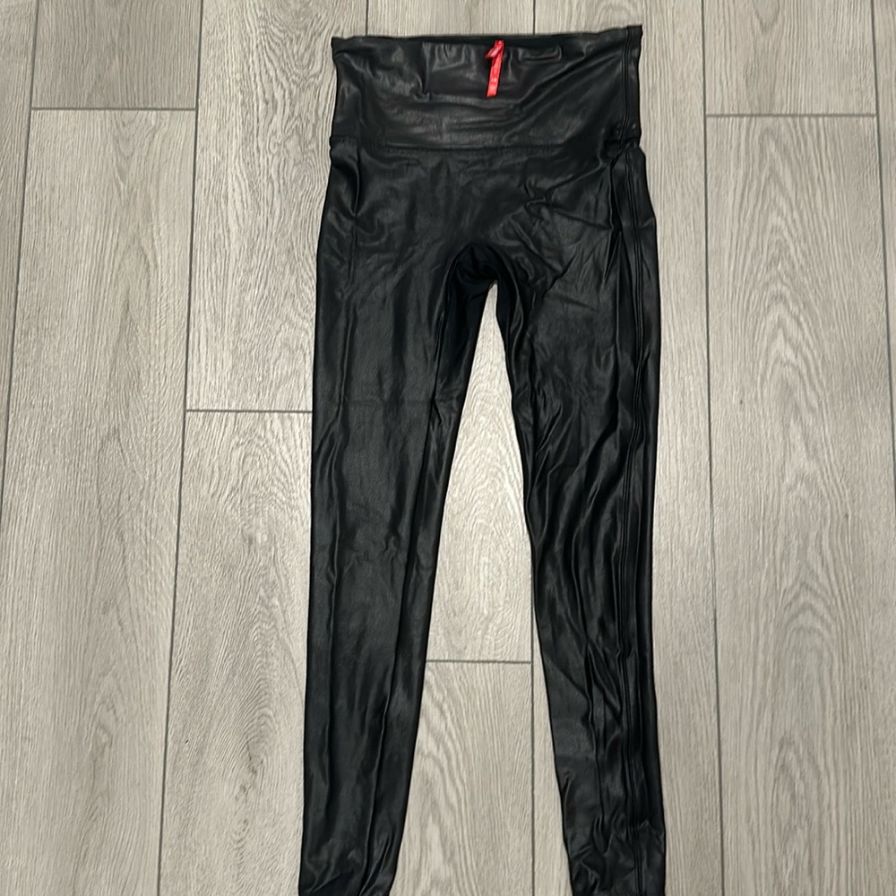 Spanx faux leather leggings size L